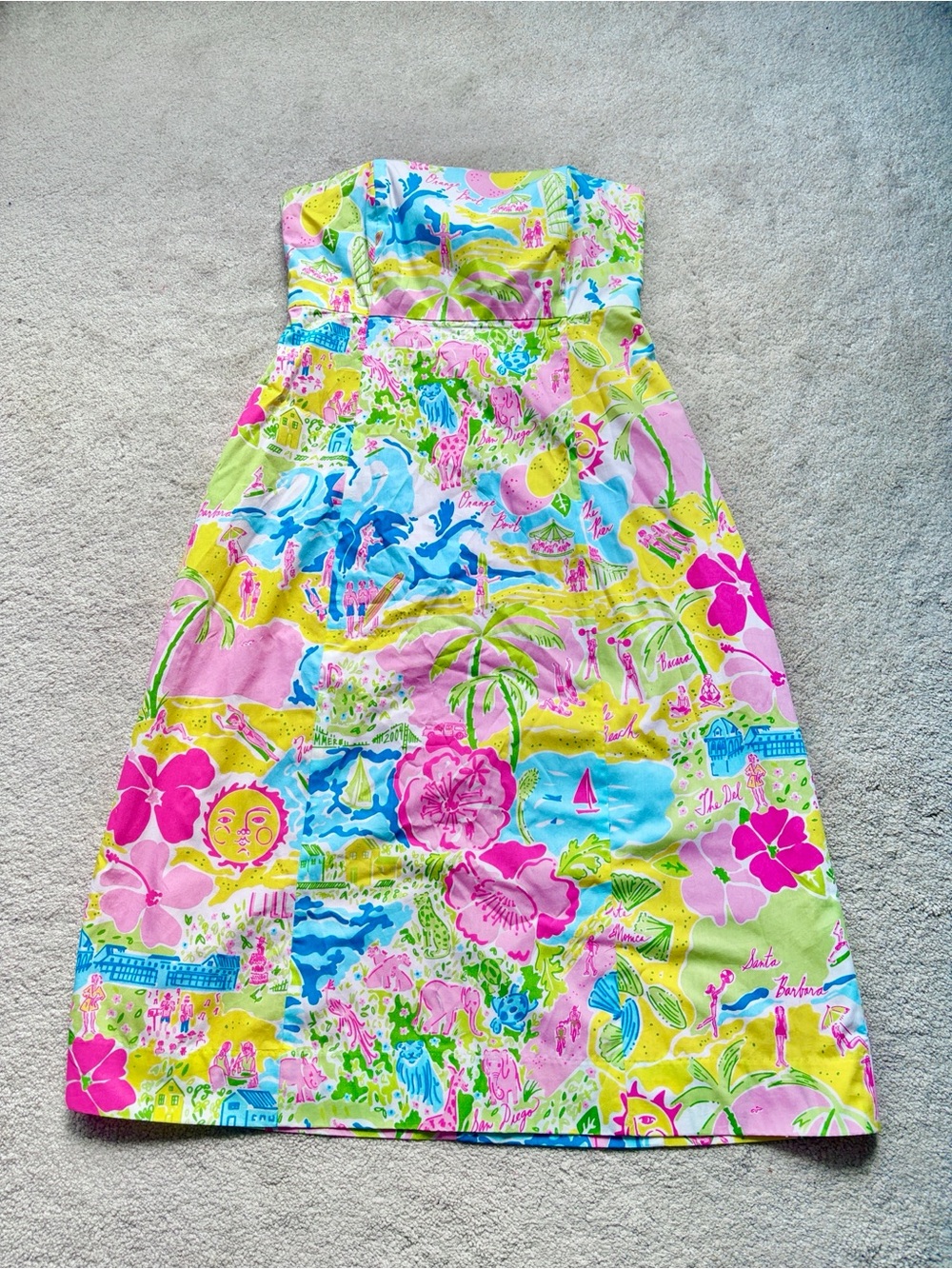 Lilly Pulitzer Sabrina’s Lillywood Strapless Dress Size 8 Summer Resort Vacation